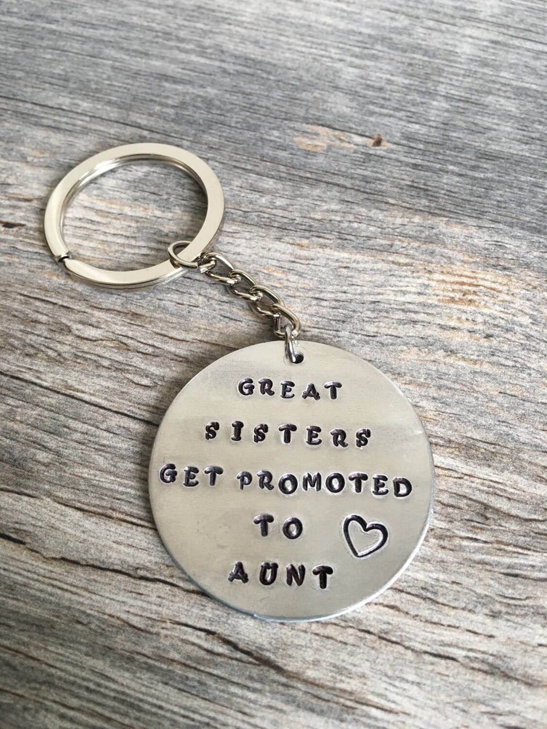 Hand Gestempelt Tante Keychain, Schwester Schwangerschaftansage Geschenk von TopsailWinds
