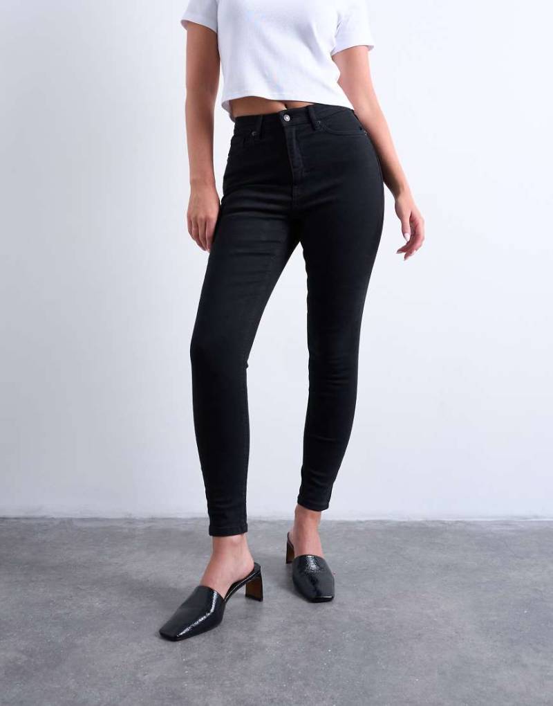 Topshop Hourglass - Jamie - Skinny-Jeans in Schwarz mit hohem Bund von Topshop Hourglass