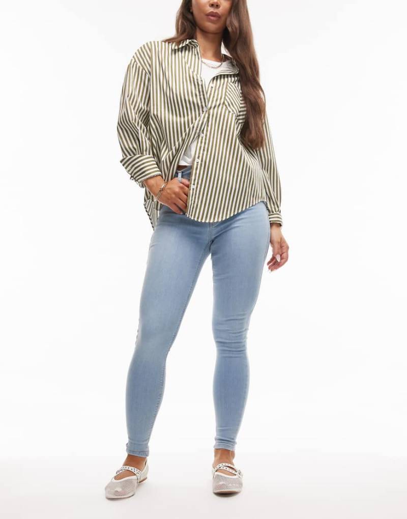 Topshop Hourglass - Joni - Sehr eng geschnittene Jeans in Bleach-Waschung mit hohem Bund-Blau von Topshop Hourglass