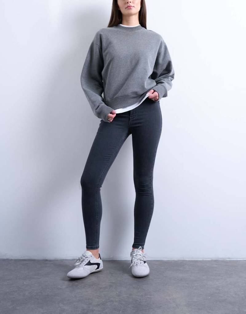 Topshop Hourglass - Joni - Skinny-Jeans in verwaschenem Schwarz mit hohem Bund von Topshop Hourglass