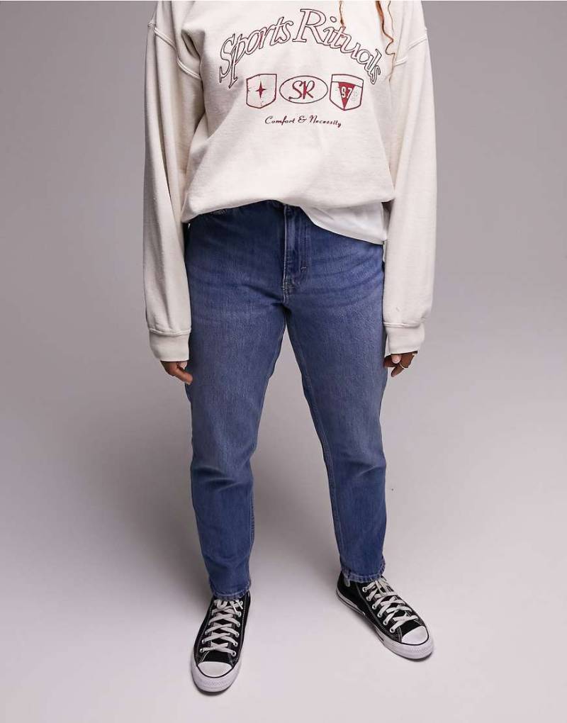 Topshop Hourglass - Original - Mom-Jeans in Mittelblau mit hohem Bund von Topshop Hourglass