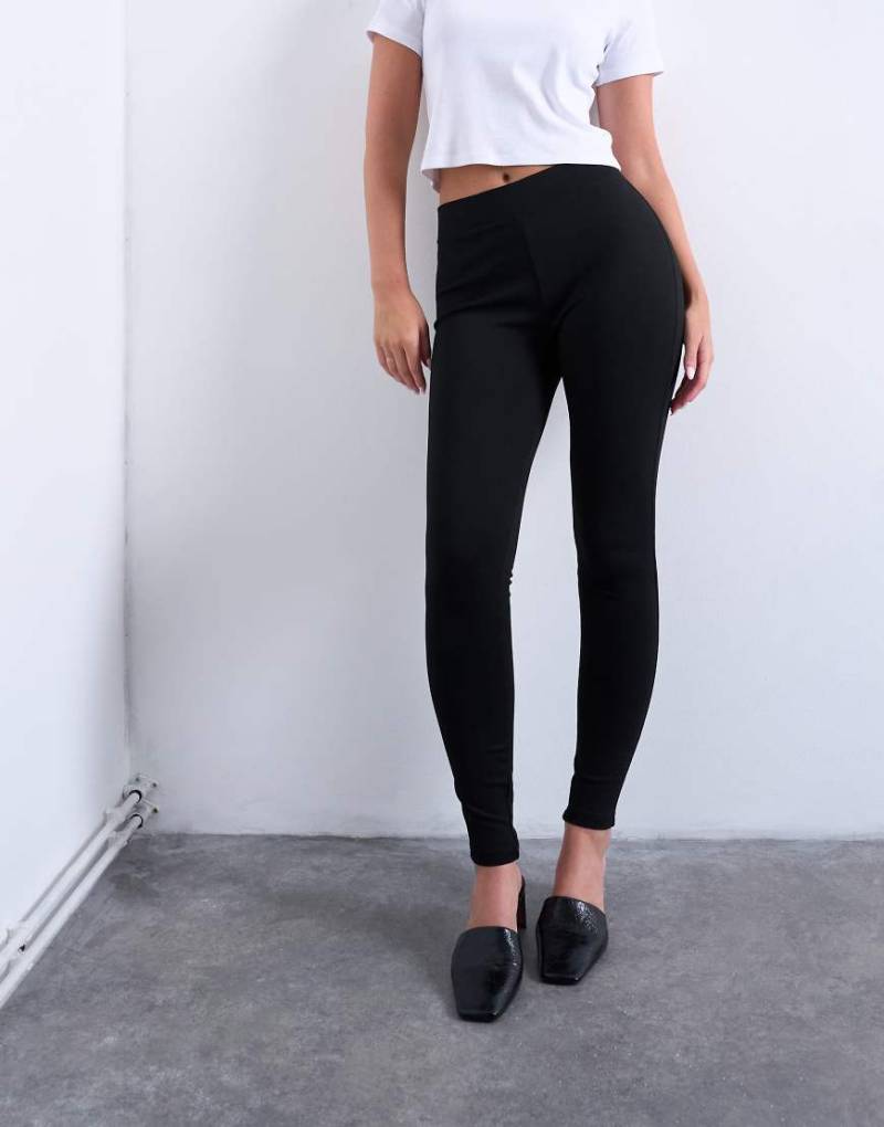 Topshop Hourglass - Schwere Leggings in Schwarz mit langem Schnitt von Topshop Hourglass