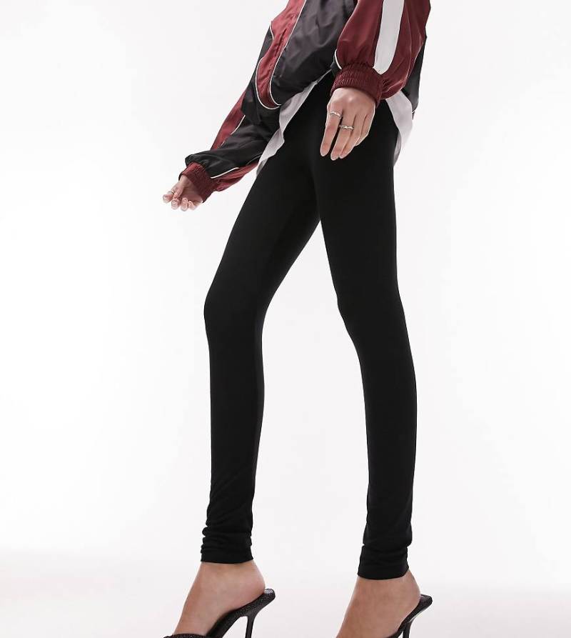 Topshop Tall - Leggings in Schwarz mit hohem Bund von Topshop Tall