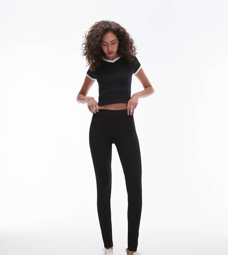 Topshop Tall - Schwere Leggings in Schwarz mit langem Schnitt von Topshop Tall