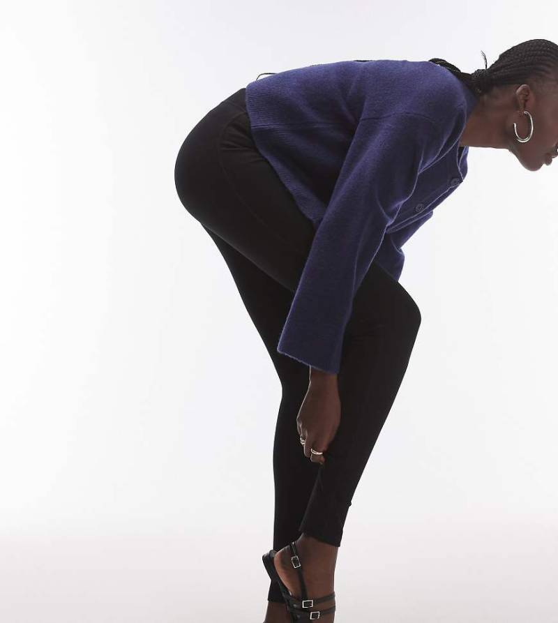 Topshop Tall - Schwere Leggings in Schwarz mit langem Schnitt von Topshop Tall