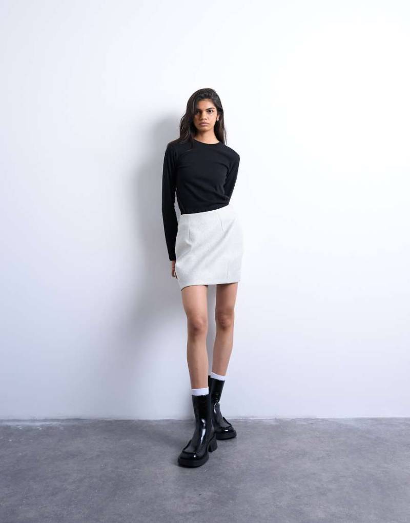 Topshop - A-Linien-Minirock in Grau von Topshop