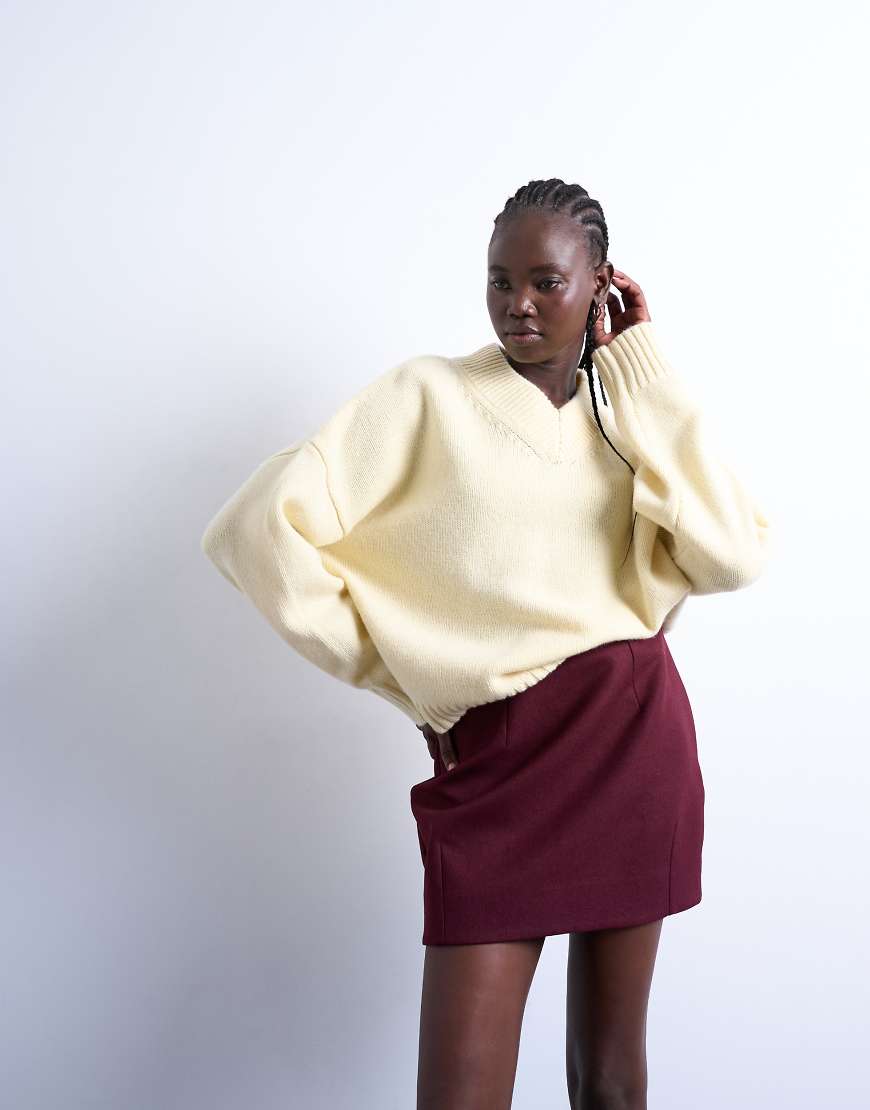 Topshop - A-Linien-Minirock in Port Royale-Rot von Topshop