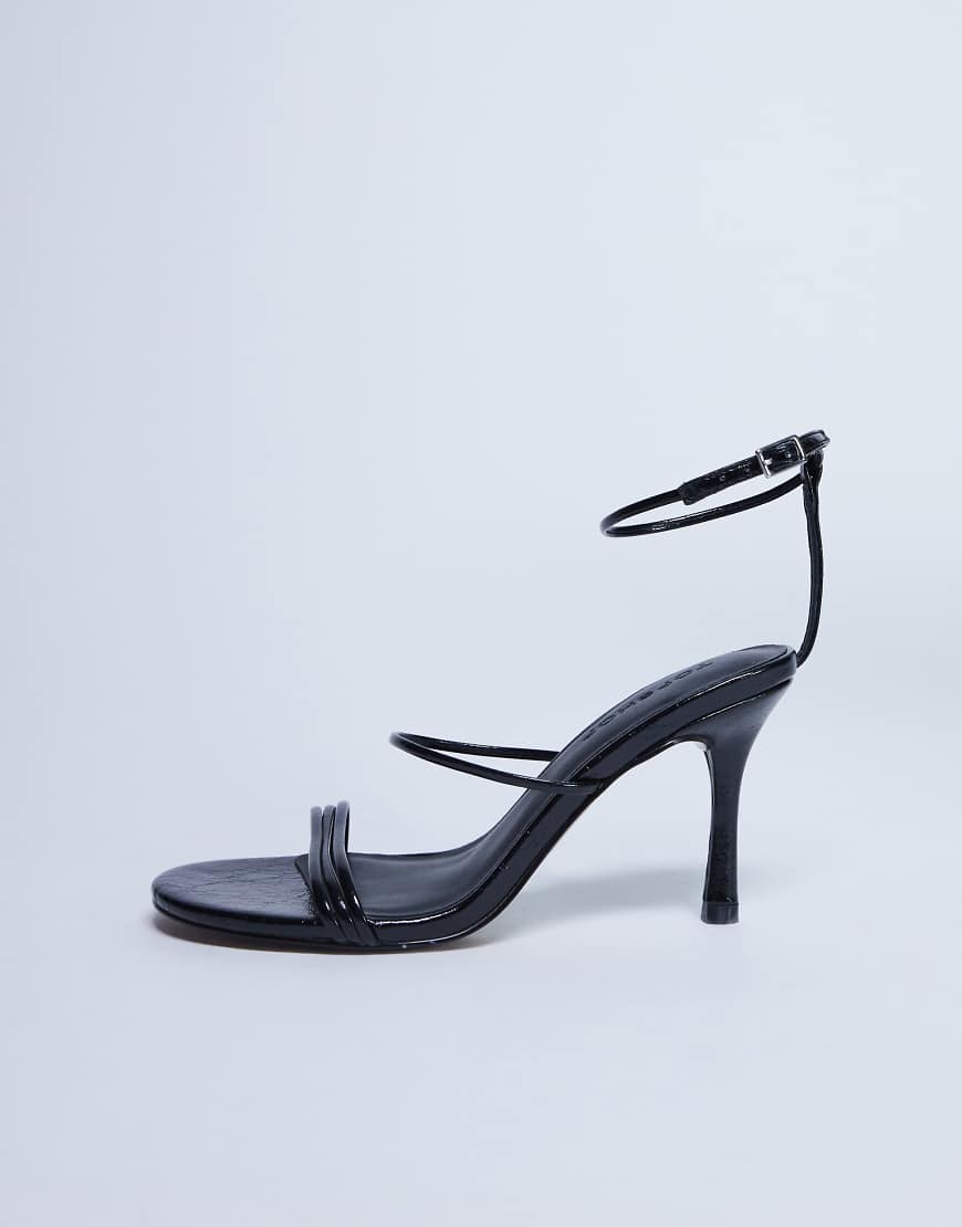 Topshop - Abbie - Riemchen-Sandalen in Schwarz mit Absatz von Topshop