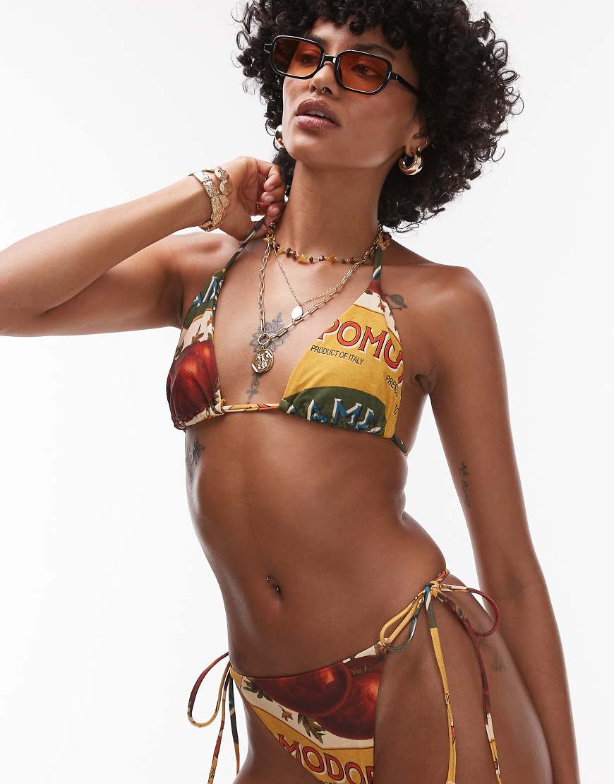 Topshop - Amalfi - Triangel-Bikinioberteil in Bunt von Topshop