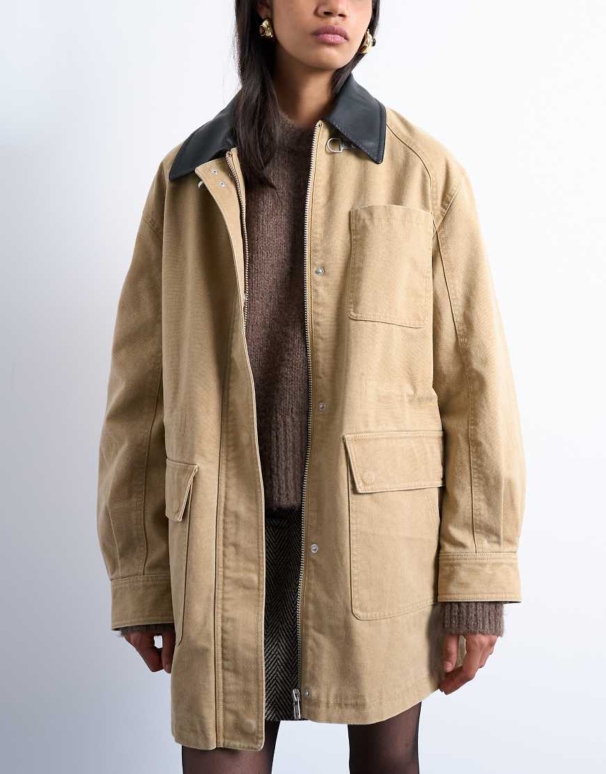 Topshop - Barnjacke in Hellbraun mit Schnallendetail-Brown Topshop - Barnjacke in Hellbraun mit Schnallendetail-Brown von Topshop