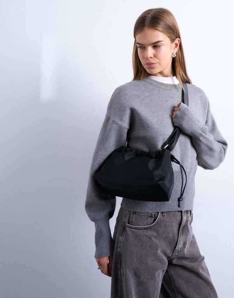 Topshop - Charlie - Nylon-Umhängetasche in Schwarz von Topshop