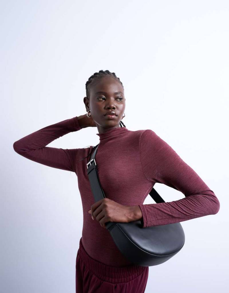 Topshop - Cooper - Umhängetasche aus echtem Leder in Schwarz von Topshop