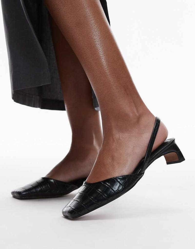 Topshop - Diana - Schuhe in Schwarz mit eckiger Zehenpartie und mittelhohem Absatz Topshop - Diana - Schuhe in Schwarz mit eckiger Zehenpartie und mittelhohem Absatz von Topshop