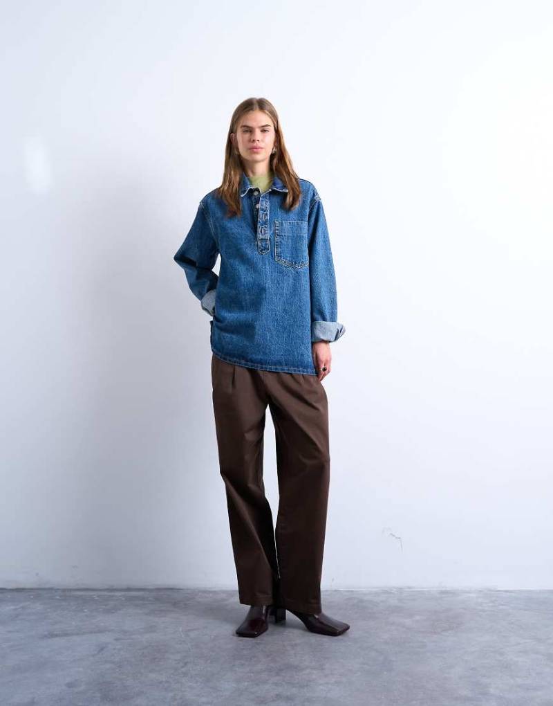 Topshop - Elegante, legere Hybrid-Hose in Schokobraun-Brown von Topshop