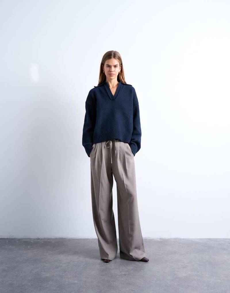 Topshop - Elegante Jogginghose in Neutral mit Kordelzugbund von Topshop