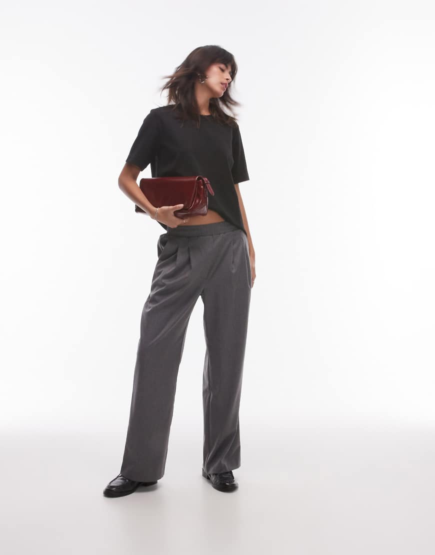 Topshop - Elegante Jogginghose in Schiefergrau mit Bundfalten-Grün von Topshop