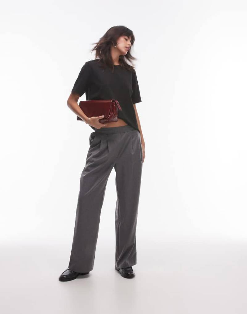 Topshop - Elegante Jogginghose in Schiefergrau mit Bundfalten-Grün von Topshop