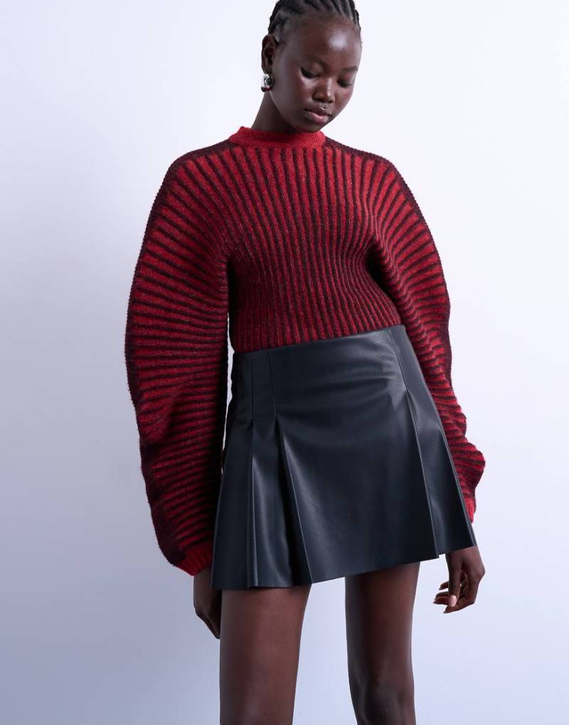 Topshop - Eleganter Minirock aus Kunstleder in Schwarz von Topshop