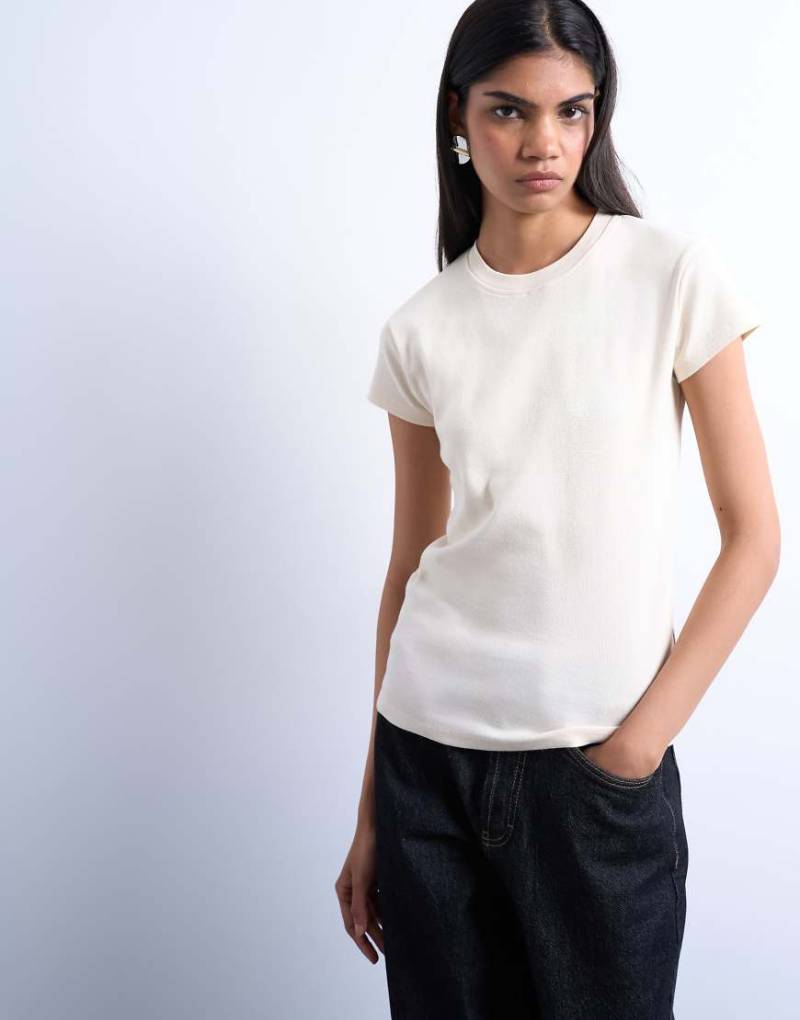 Topshop - Everyday - T-Shirt für den Alltag in Stone-Neutral von Topshop