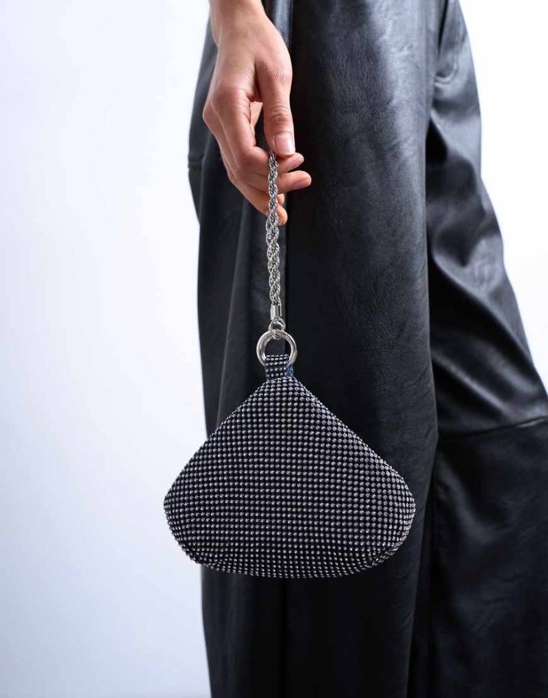 Topshop - Galaxy - Handtasche in Marineblau mit Strass von Topshop