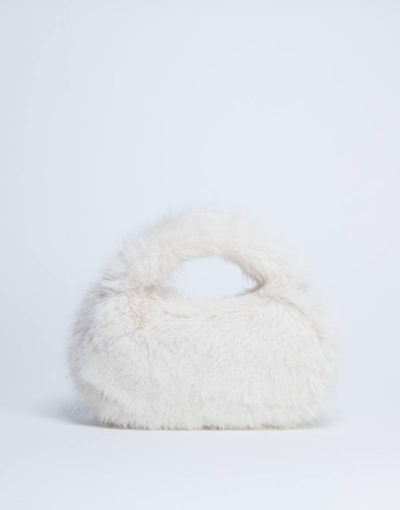 Topshop - Gemima - Handtasche aus Kunstpelz in Wollweiß von Topshop