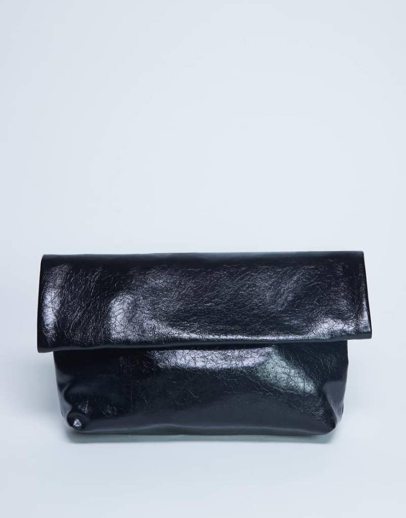 Topshop - Georgia - Gefaltete Clutch in Schwarz von Topshop