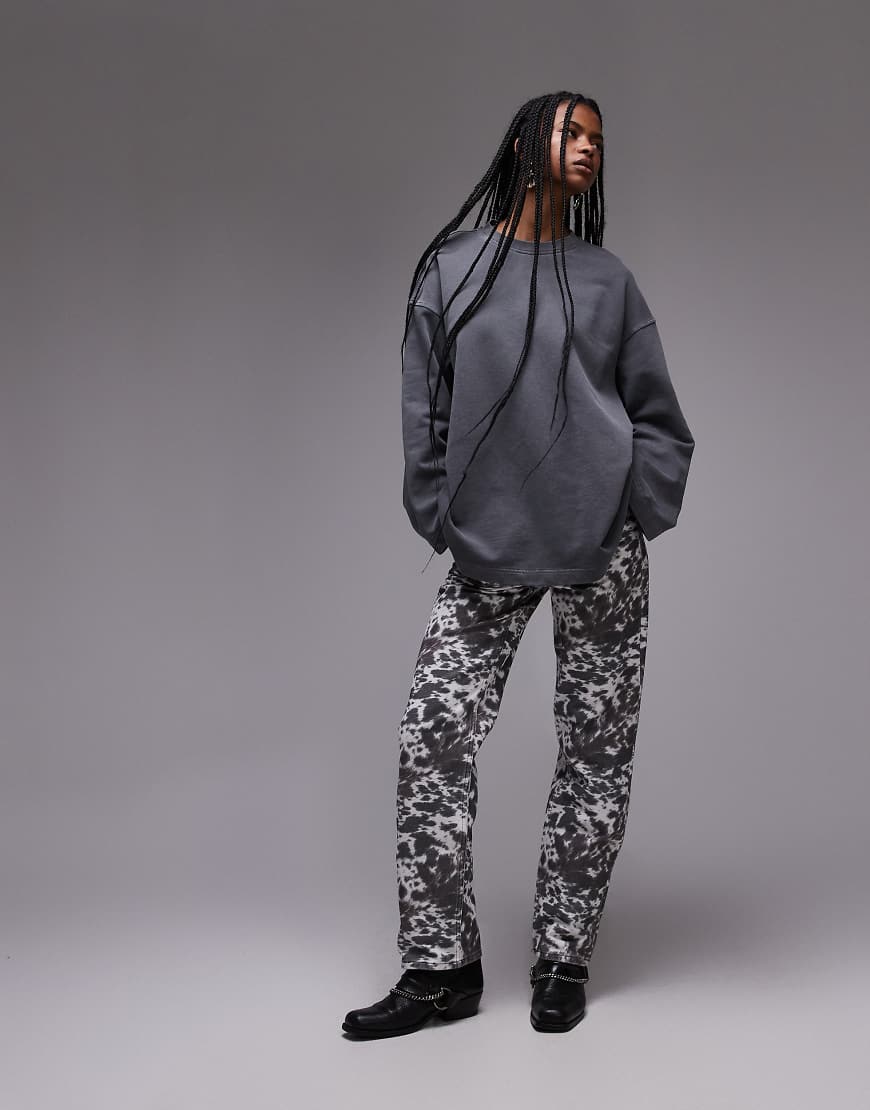 Topshop - Gerade geschnittene Hose mit Ponymusterprint und niedrigem Bund-Bunt Topshop - Gerade geschnittene Hose mit Ponymusterprint und niedrigem Bund-Bunt von Topshop