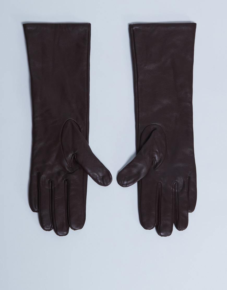 Topshop - Gibson - Handschuhe aus Leder in Schokobraun-Brown von Topshop