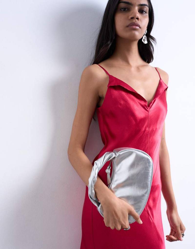 Topshop - Gladys - Handtasche in Silber-Schwarz von Topshop