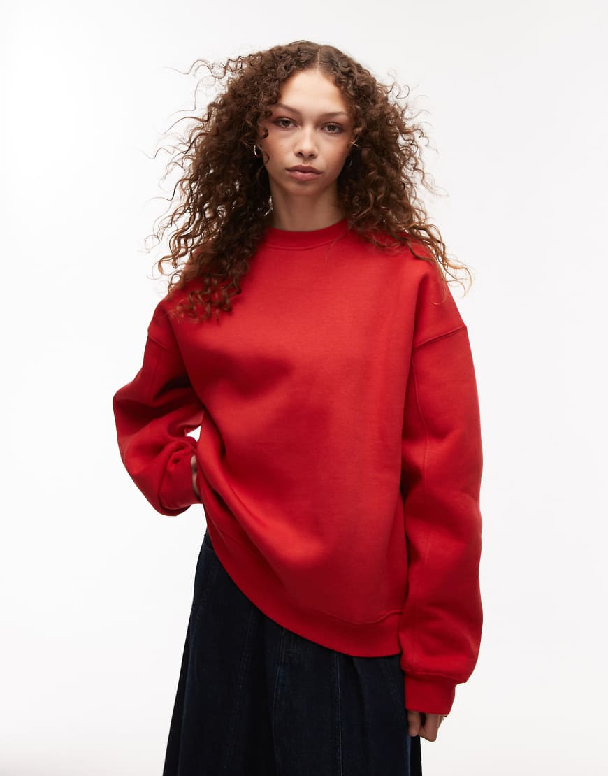 Topshop - Hochwertiger Pullover in Rot mit Ziernaht Topshop - Hochwertiger Pullover in Rot mit Ziernaht von Topshop