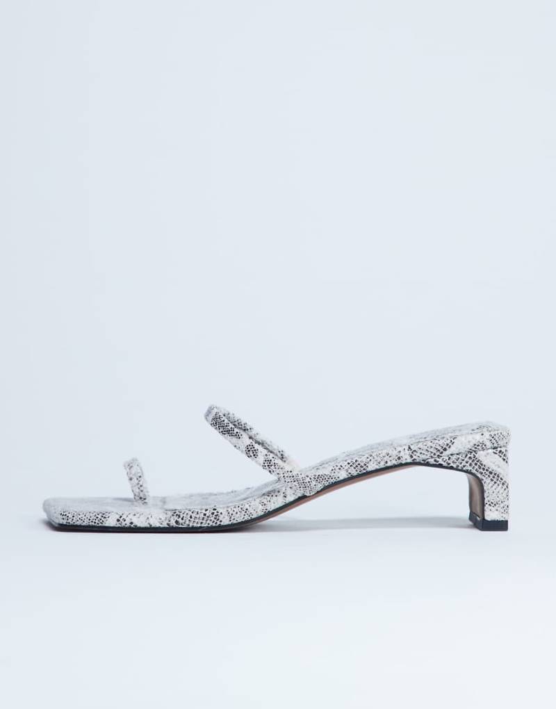 Topshop - Ivy - Sandalen mit mittelhohem Absatz in Schlangenleder-Optik-Bunt von Topshop