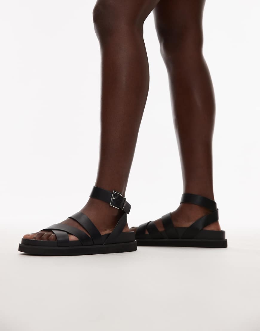 Topshop - Jady - Flache Sandalen in Schwarz von Topshop