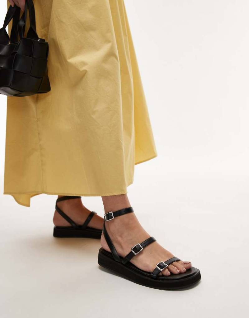 Topshop - Jake - Sandalen in Schwarz mit Schnallendetails von Topshop