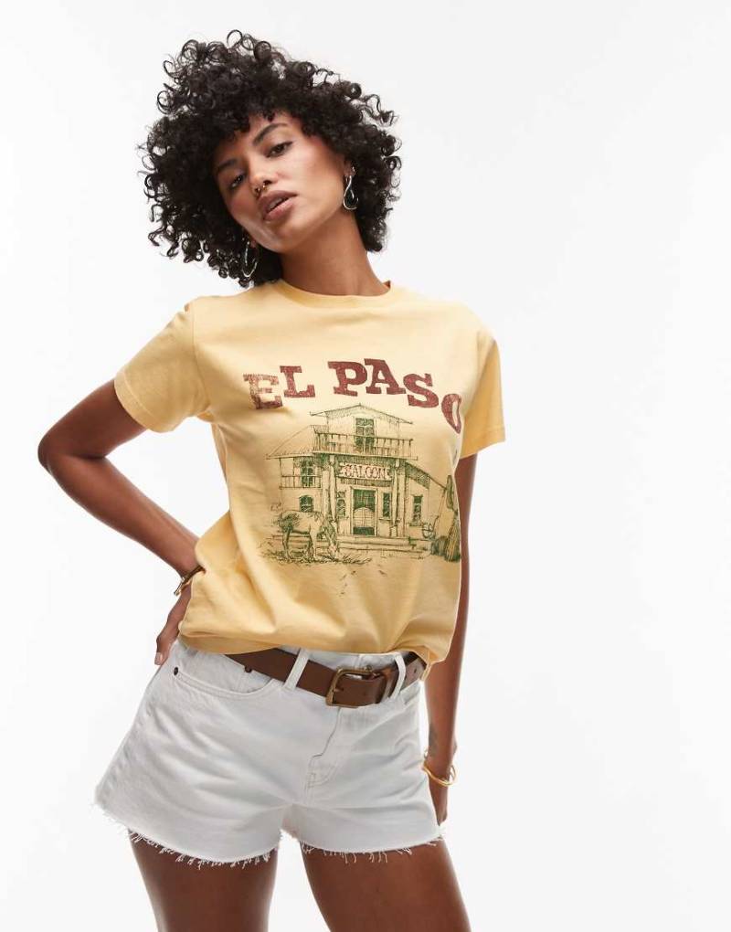 Topshop - Jeans-Shorts in Knochenweiß mit A-Linien-Schnitt von Topshop