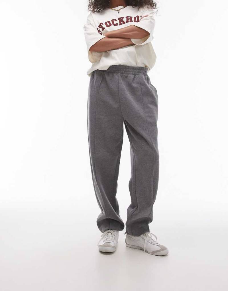 Topshop - Jogginghose in Grau mit Bündchen und Biesen von Topshop