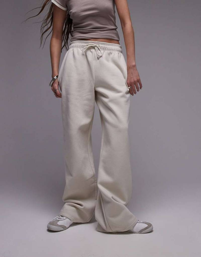 Topshop - Jogginghose in Neutral mit geradem Bein von Topshop