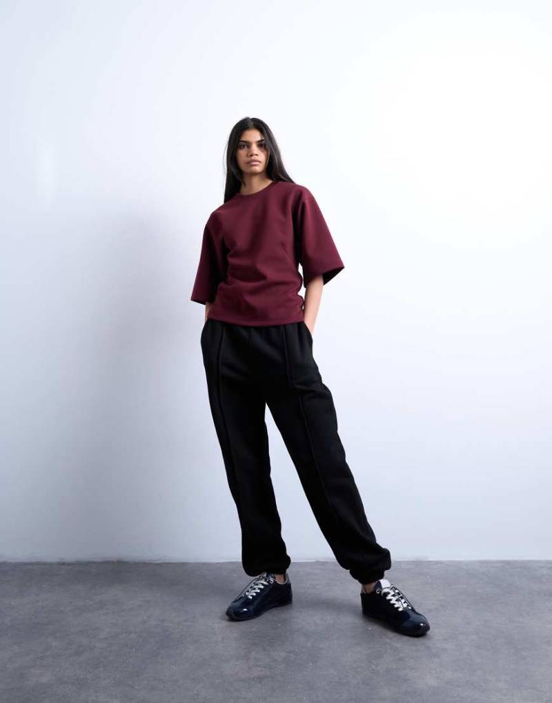 Topshop - Jogginghose in Schwarz mit Biesen und Bündchen von Topshop