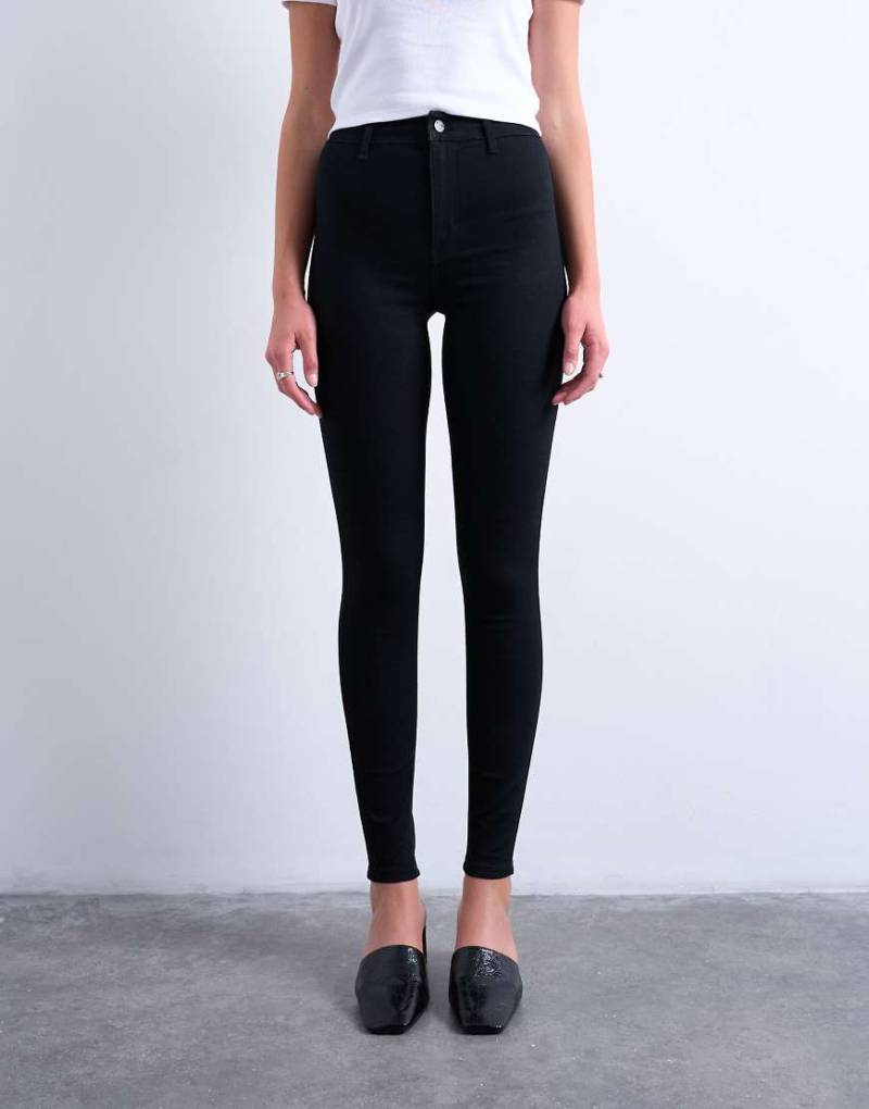 Topshop - Joni - Skinny Jeans in Schwarz mit hohem Bund von Topshop