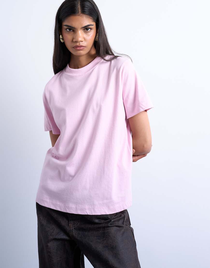 Topshop - Kastiges T-Shirt in Rosa von Topshop