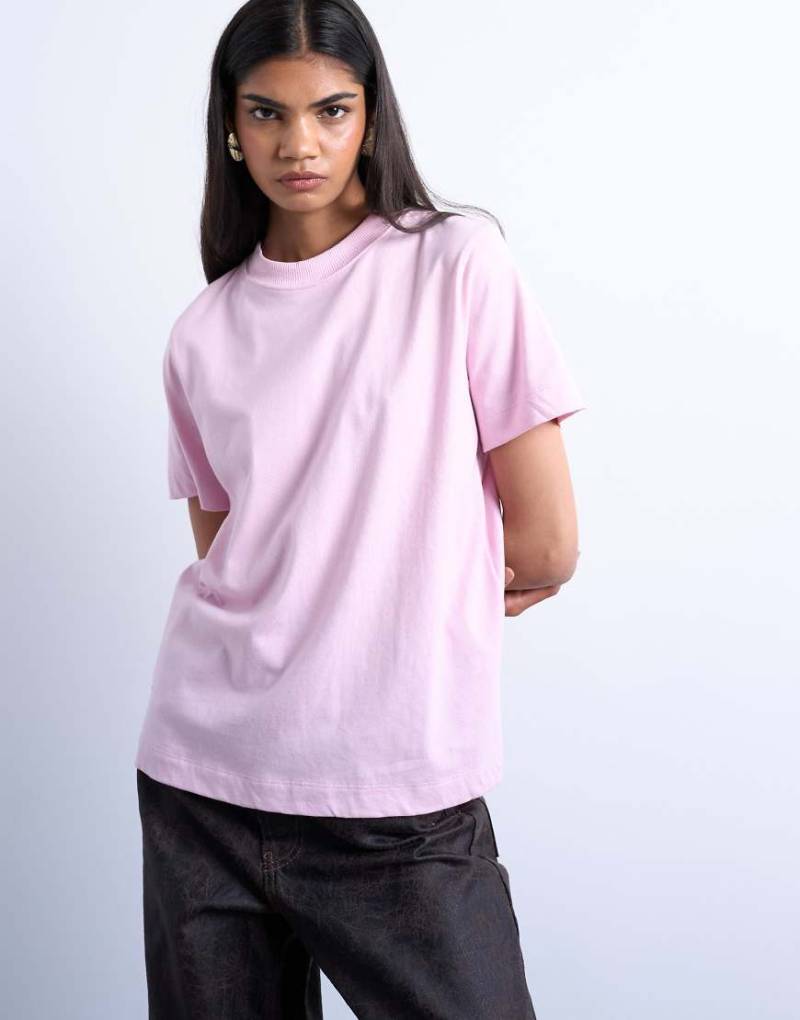 Topshop - Kastiges T-Shirt in Rosa von Topshop