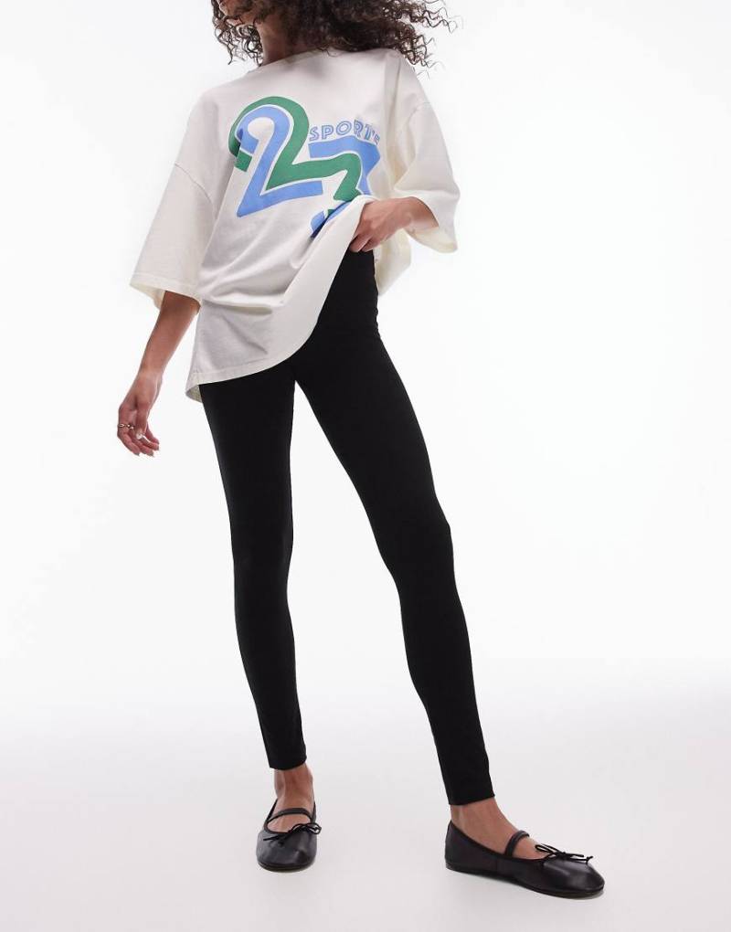 Topshop - Knöchellange Basic-Leggings in Schwarz Topshop - Knöchellange Basic-Leggings in Schwarz von Topshop