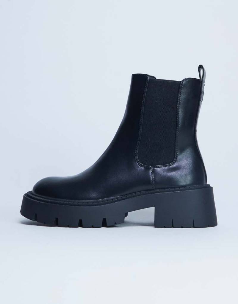 Topshop - Layla - Chelsea-Stiefel in Schwarz mit dicker Sohle von Topshop