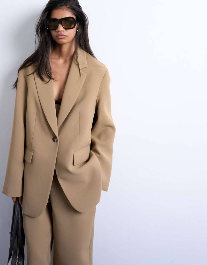 Topshop - Lockerer Oversize-Blazer in Taupe, Kombiteil-Neutral Topshop - Lockerer Oversize-Blazer in Taupe, Kombiteil-Neutral von Topshop