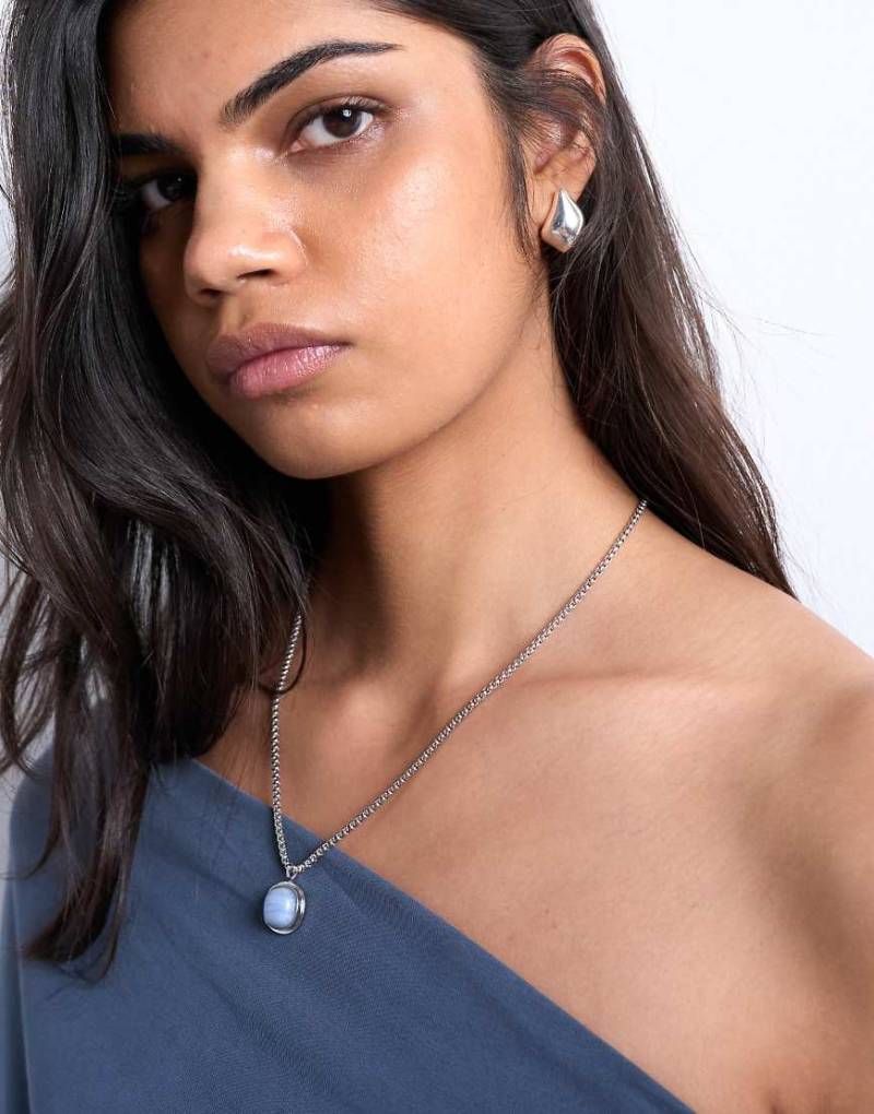 Topshop - Madison - Halskette aus Edelstahl in Silber-Optik mit Anhänger Topshop - Madison - Halskette aus Edelstahl in Silber-Optik mit Anhänger von Topshop