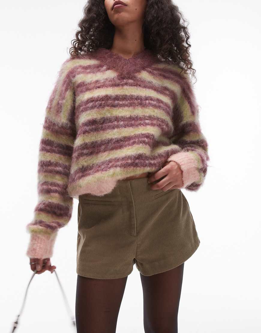 Topshop - Mini-Shorts aus Cord in Camel im Knickerbocker-Stil-Neutral Topshop - Mini-Shorts aus Cord in Camel im Knickerbocker-Stil-Neutral von Topshop