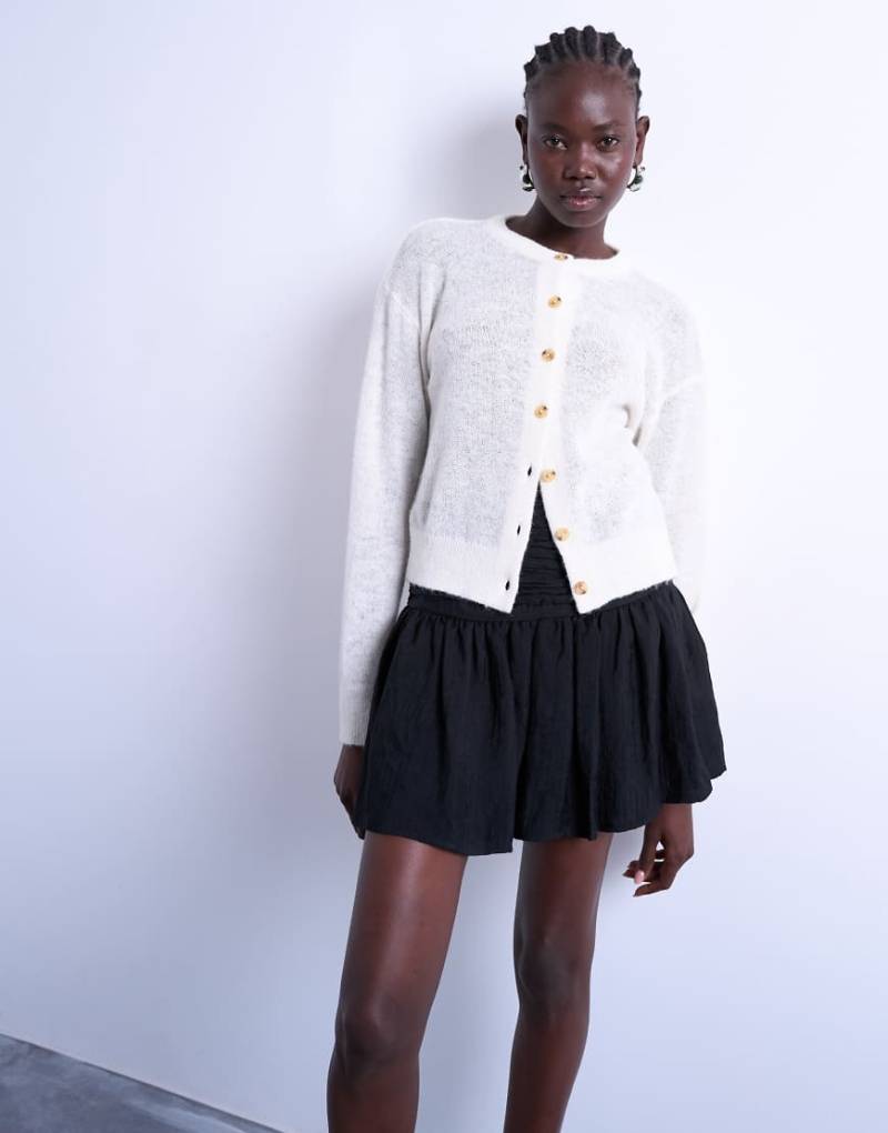 Topshop - Minirock in Schwarz mit tiefer Taille von Topshop