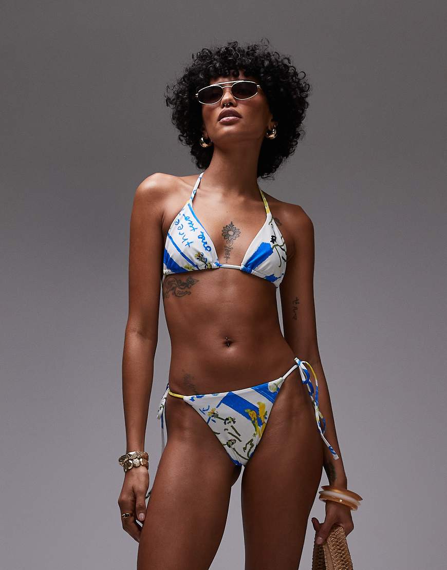 Topshop - Mykonos - Mehrfarbiges Triangel-Bikinioberteil-Bunt von Topshop