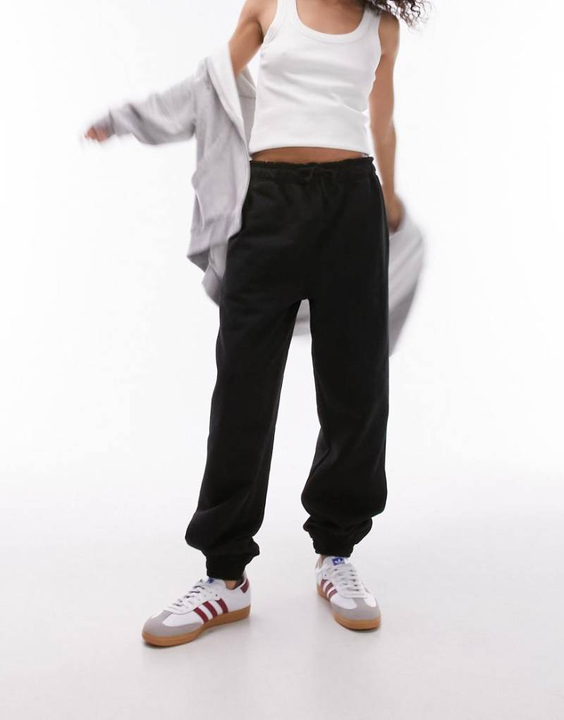 Topshop - Oversize-Jogginghose in Schwarz mit Bündchen von Topshop