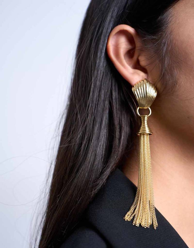 Topshop - Paulo - Goldfarbene Ohrringe im Fransendesign von Topshop