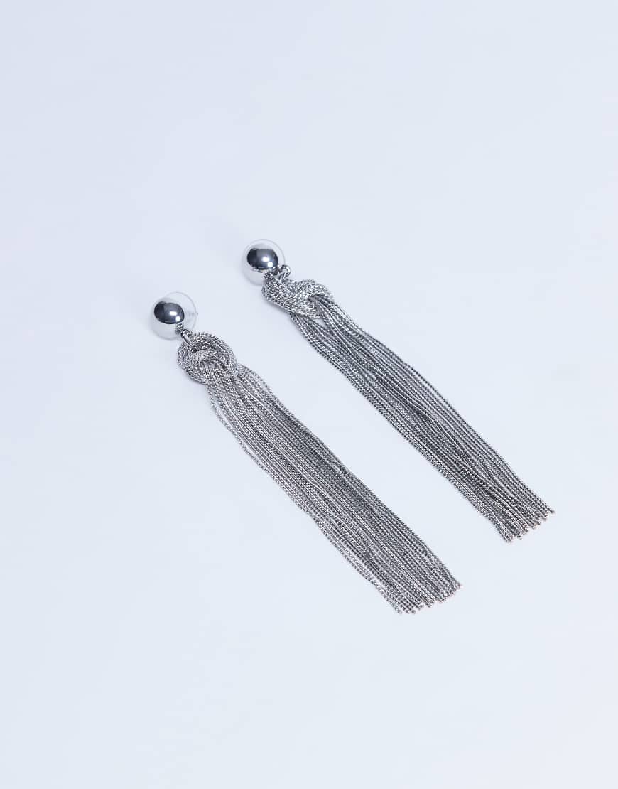 Topshop - Perl - Silberfarbene Ohrringe im Fransendesign von Topshop